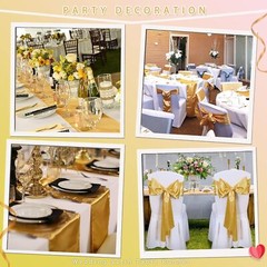 5 Pcs Satin Table Runner Wedding Banquet Decoration Tablecloth Party (12″X108″)