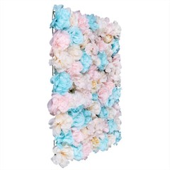 12PCS Artificial Flower Wall Panel White Hydrangea Rose Wedding Backdrop Decor