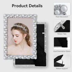5×7 Picture Frame, Wedding Picture Frame for Metal Frame with 5X7 Pearl White