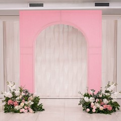 7 ft PINK Spandex Wedding Arch Cover for Arc de Triomphe Stand