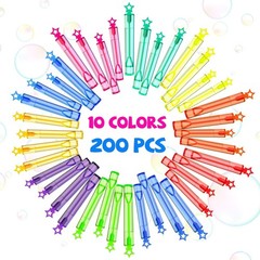 EagleStone 200 PCS Mini Bubble Wands in 10 Colors, Bulk Party Favors for Kids…