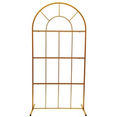 Gold Metal Wedding Arch Chiara Backdrop Stand Round Flower Balloon Frame 2m