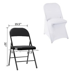 36 PCS Waterproof Stretch Spandex Folding Chair Covers, Dining Room Chair Sli…