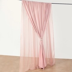 DUSTY ROSE 10 ft x 10 ft Polyester Sheer Chiffon Dual Layer CURTAIN Rod Pockets