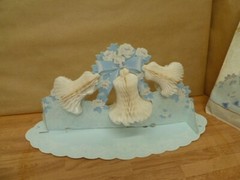 Vtg American Greetings Honeycomb Bells Cluster Tissue Wedding Table Decoration +