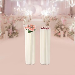 2Pcs Honeycomb Cardboard Centrepiece Vase, Foldable Floral Dessert Display Stand