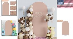 Charming 6.6FT Nude Spandex Arch Cover – Perfect for Weddings & Parties