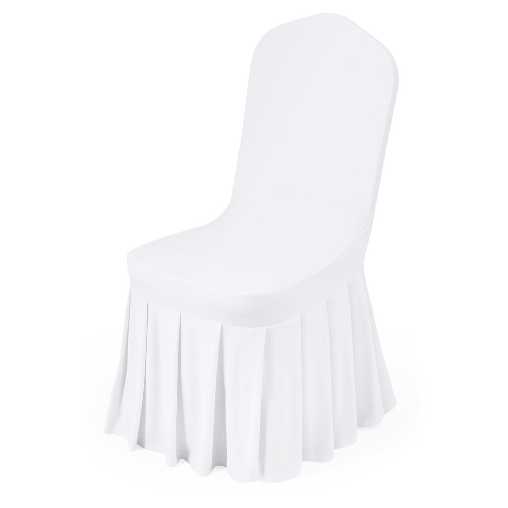 VEVOR 30PCS White Stretch Spandex Folding Chair Covers for Wedding Party Dining