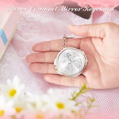 Nosiny 50 Sets Quinceanera Party Favor for Guests Silver Compact Mirror Keych…