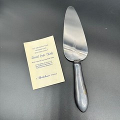 Vintage Wedding Decor 1970s Cake Topper Bride Groom Knife Server Paper Bells