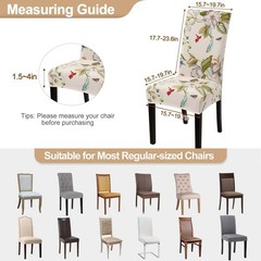 SearchI Dining Room Chair Covers Slipcovers Set of 6, Spandex Super Fit Stret…
