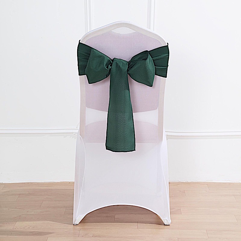 10 Hunter Green Polyester CHAIR SASHES Ties Bows Wedding Ceremony Decorations