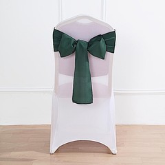 10 Hunter Green Polyester CHAIR SASHES Ties Bows Wedding Ceremony Decorations