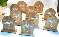 Table Number 1-10 Shower Wedding Party Family Reunions Wooden Natural 4″ by 3″