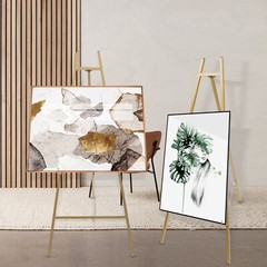 Tall Steel Pipe Portable Floor Easel Stand for Decorative Display Gold Wedding
