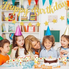 Gold Glitter Happy Birthday Banner for Adult/Kids Birthday Party Decorations …