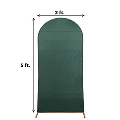 5 ft HUNTER GREEN Matte Fitted Spandex Round Top Arch Backdrop STAND COVER Party