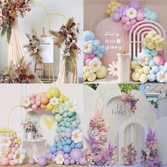 Versatile Set of 2 Wedding Arch Stand in Gold – 7.2FT & 6FT for Memorable Decor
