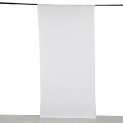 5 ft x 10 ft WHITE 4-Way Stretch Spandex Divider Backdrop Curtain Party Wedding