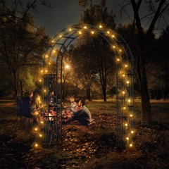 Heavy Wedding Arch Metal Outdoor Garden Arbor Trellis Lattice Climbing Plants US