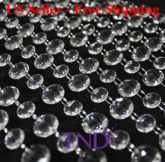 ROUND ACRYLIC CRYSTAL GARLAND STRAND CHAIN HANGING DIAMOND WEDDING TREE DECOR