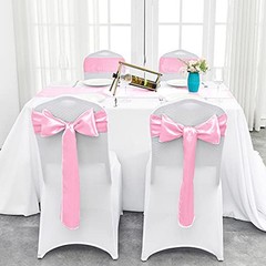 4 Pack Satin Table Runner 12 x 108 Inch Long Bright and Smooth Silk Pink