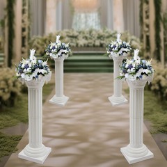 White Roman Pillar Columns Set of 4 European Style Event Decor Model 1607