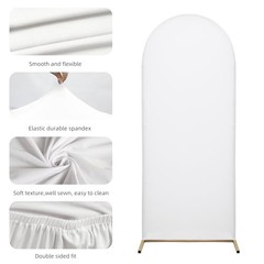 Set of 3 Arch Covers, Arch Backdrop Stand Fitted 7.2FT + 6.6FT + 6FT White