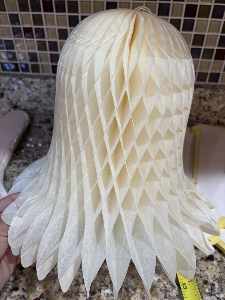 Vintage lot 28 White Yellow Blue Honeycomb Bells Tissue Paper Wedding Shower