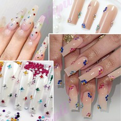 qiipii 18 Colors Crystal Resin Rhinestones 2mm 3mm Rainbow Colorful Flatback …