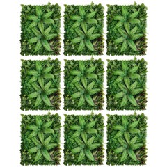 9 Pcs Artificial Boxwood Hedge Panels 60 × 40 × 4 cm Green