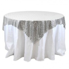 Sequin Overlay 54″ × 54″ Sparkly Shiny Tablecloth Design 4 COLORS WEDDING Party