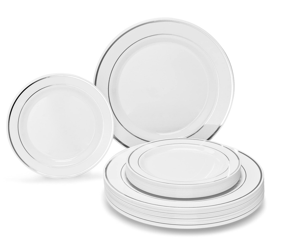 OCCASIONS 50 Plates Pack (25 Guests)-Heavyweight Wedding Party Disposable Pla…