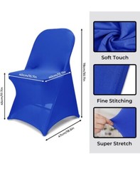 10 Royal Blue Stretchable Spandex Chair Covers for Wedding Banquet Decorations