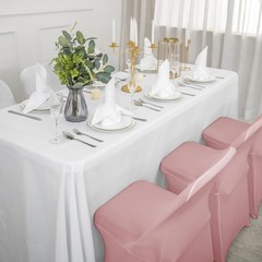 6 Pack Dusty Pink Spandex Folding Chair Covers in Stretch Washable Fabric