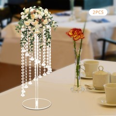 2Pcs Flower Vase Column Flower Stand Tall Vases for Wedding Party Centerpieces