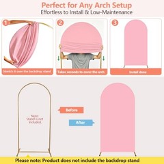 6.0 FT Arch Backdrop Cover Spandex Fitted Arch Party Cover for Photo, 6 FT Pink