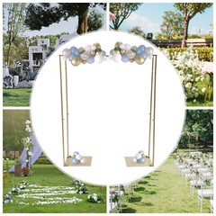 1×1.2M Golden Metal Wedding Arch Backdrop Stand kIT for Wedding Party Decoration