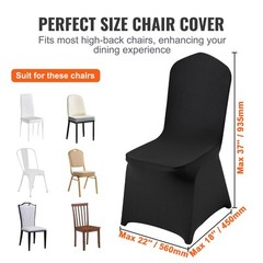 VEVOR 30PCS Black Stretch Spandex Folding Chair Covers for Wedding Party Dining
