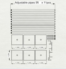 ADJUSTABLE QUICK BACKDROP KIT 10FT TALL x 50 FT WIDE PIPE WITHOUT DRAPE