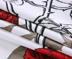 EVENHUG Red Rose Curtains Floral Window Curtain Panels Drapes for Bedroom and…