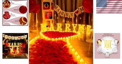 Light Up Proposal Sign Kit: ‘Marry Me’ with Flameless Candles & Romantic Petals