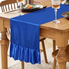 2 Pack Satin Table Runner 12 x 72 Inch Ruffle Table 12″x72″ Royal Blue