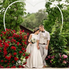 7.2ft Heavy Duty White Heart Shape Wedding Arch Backdrop Stand Metal Arbor Frame