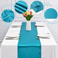 12 Pack Satin Table Runner 12 x 108 Inch Long 12 pack 12″ x 108″ Turquoise