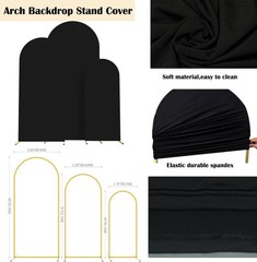 Set of 3 Wedding Arch Cover Spandex Fitted Stretchy Arch Stand Covers,2-Sided…