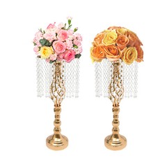 10 Pcs 19.3 inches Tall Crystal Flower Stand Wedding Flower Vase for Reception