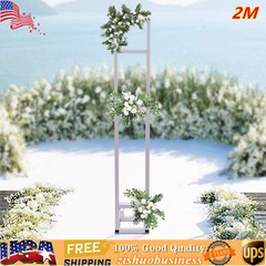 2m Iron Adjustable Height Wedding Arch Backdrop Stand Garden Arbor Frame