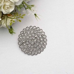3 in Metal Rhinestones Flower Brooch Chair SASH PIN Party Events Decorations