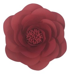 Decor In The Box 14 Piece Handmade Paper Flower Set Fully Assembled -Red/Pink